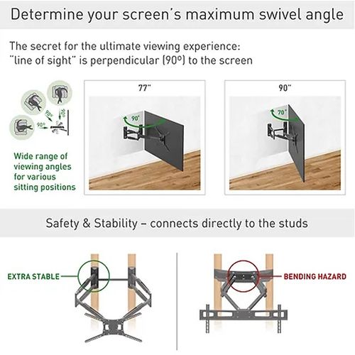 BARKAN BM466XP LCD TV zglobni zidni nosač do 90 inča slika 8