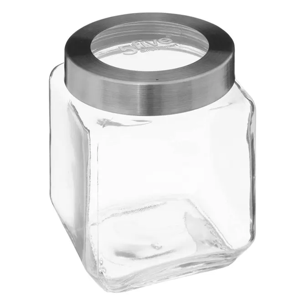 Five staklenka s poklopcem miro 1,2l 11,4x11,4x14,2cm staklo/nehrđajući čelik/polistiren/polipropilen prozirna slika 1