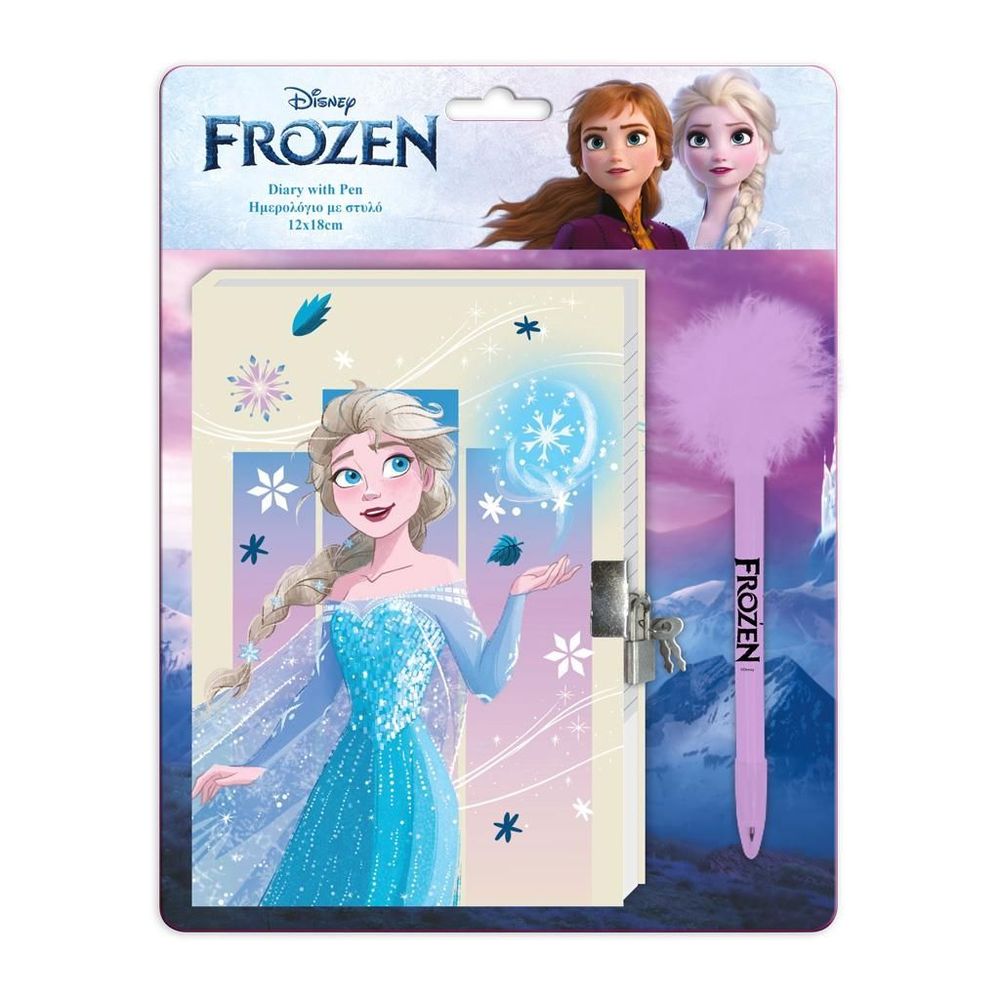 Set dnevnik s ključićem i kemijska olovka pom pom Frozen 564296 slika 1