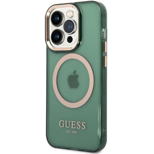 Guess Futrola za iPhone 14 Pro Max GOLD OUTLINE TRANSLUCENT KAKI MagSafe slika 4