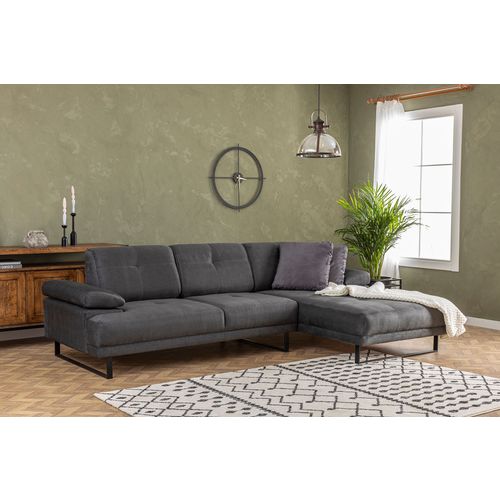 Atelier Del Sofa Kutna garnitura, Antracit, Mustang Large Right - Antracite slika 2