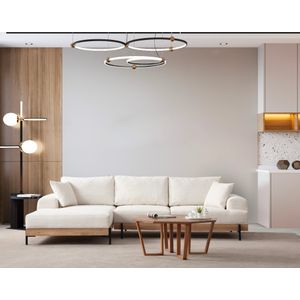 Eti Oak Left - White White Corner Sofa
