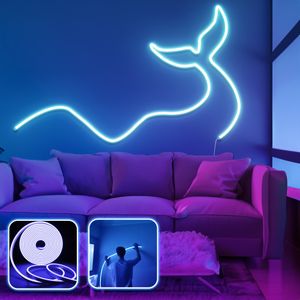 Wave and Tail - Large - Blue Blue Decorative Wall Led Lighting