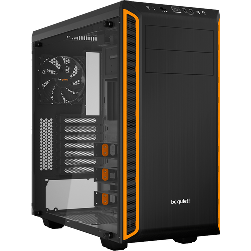 be quiet! BGW20 PURE BASE 600 Window Orange, MB compatibility: ATX / M-ATX / Mini-ITX, Two pre-installed be quiet! Pure Wings 2 140mm fans, Ready for water cooling radiators up to 360mm slika 1