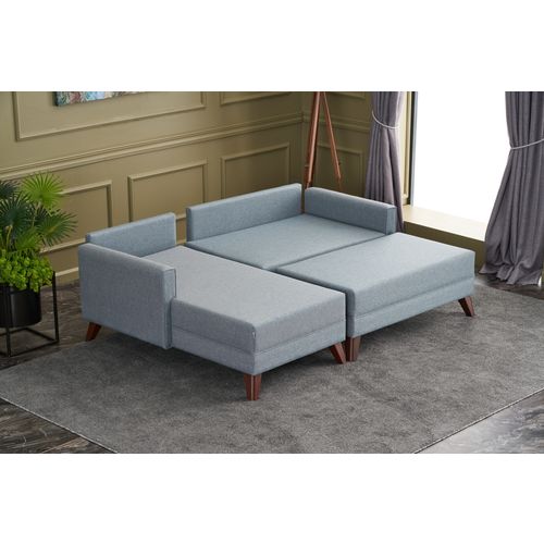 Atelier Del Sofa Kutna garnitura na razvlačenje BELLA SOFT,lijeva, plava, Bella Soft Mini Köşe Left - Blue slika 5