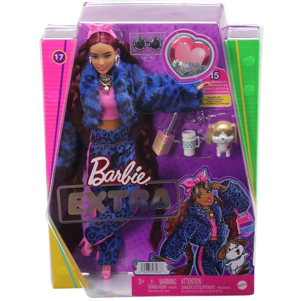 Barbie Lutka Extra -  Blue Leopard Suit slika 5