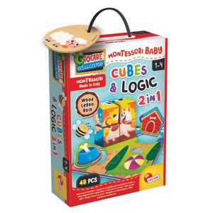 LISCIANI Montessori Wood logika i kocke 2u1, 48 dijelova 96879