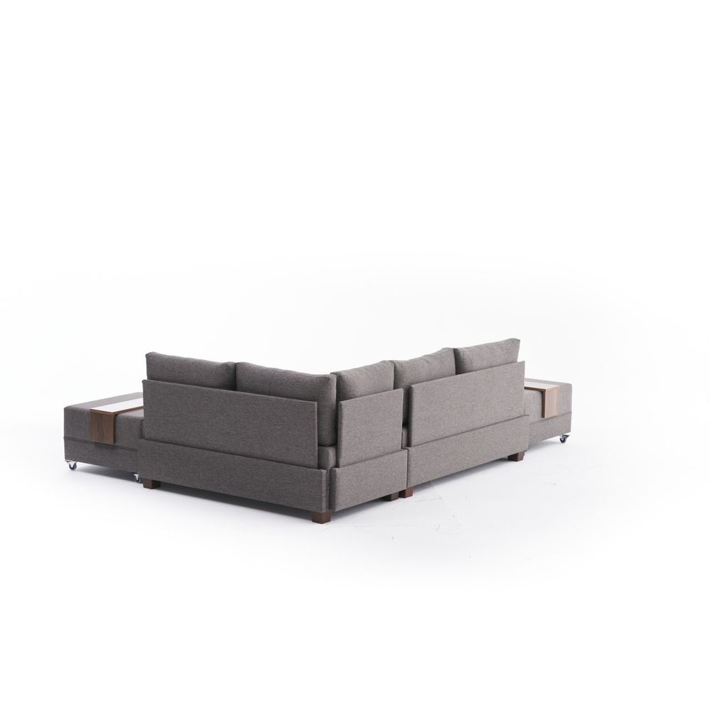 Ugaona Sofa na Razvlačenje Fly - Desni Kut, Braon slika 8