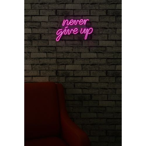 Wallity Ukrasna plastična LED rasvjeta, Never Give Up - Pink slika 12