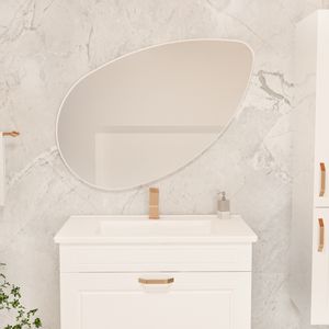 Lucas - White White Decorative Chipboard Mirror