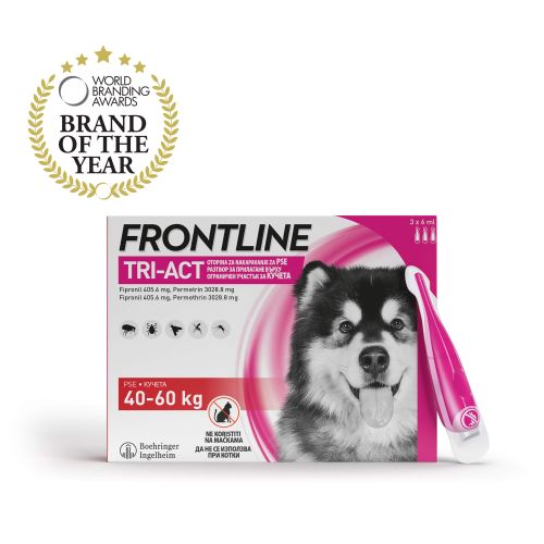 FRONTLINE Tri-Act XL, otopina za nakapavanje, za pse 40-60 kg, 3x6 mL slika 2