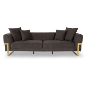 Magenta Dark Brown 3-Seat Sofa