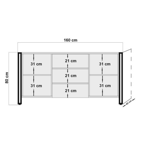 Hanah Home Arcas Tonya Atlantic Pine Crna konzolna komoda slika 6