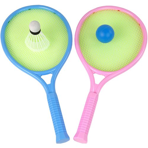 Set reketa za tenis i badminton plavo-rozi slika 5