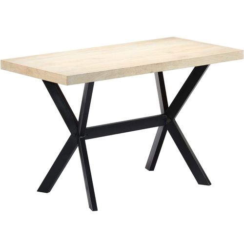 Blagovaonski stol bijeli 120x60x75 cm od masivnog drva manga slika 27