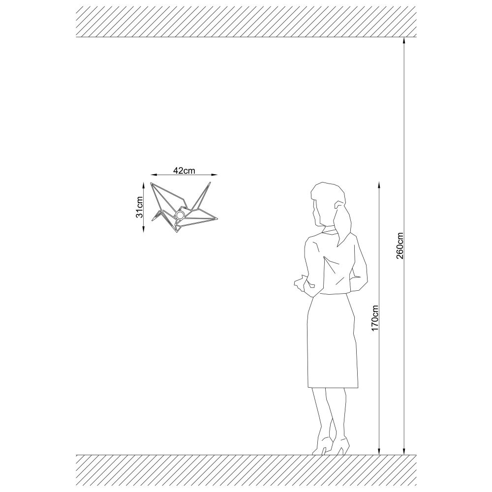 Crna zidna lampa W-048 slika 3