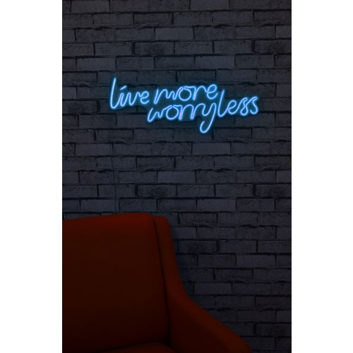 Wallity Ukrasna plastična LED rasvjeta, Live More Worry Less - Blue slika 11