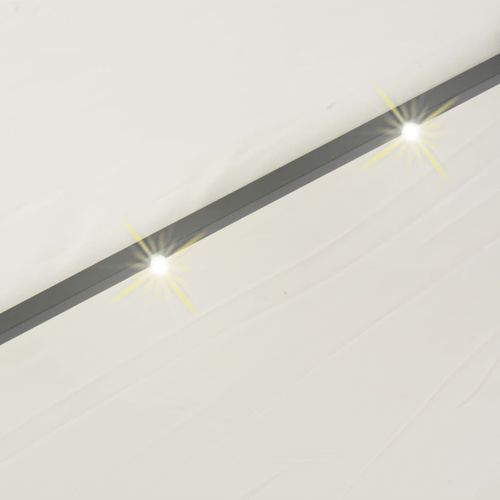 Viseći Suncobran s LED Svjetlom 300 cm Boja Pijeska Metalna Šipka slika 30
