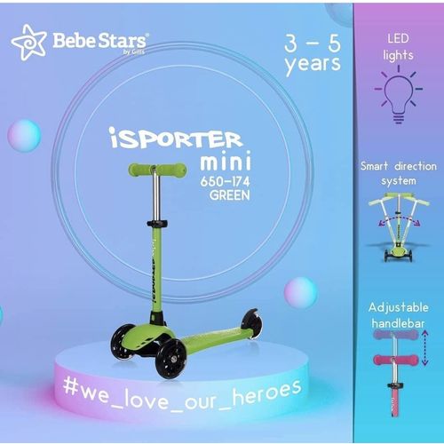 Bebe Stars mini romobil Isporter - green slika 2