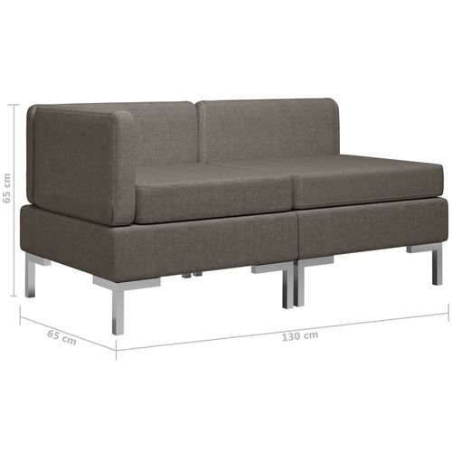 2-dijelni set sofa od tkanine smeđe-sivi slika 31