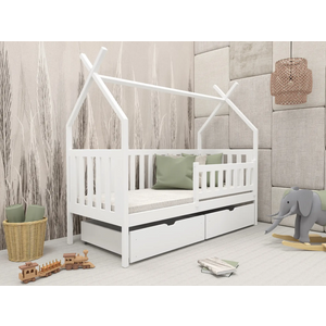 Drveni dječji krevet Simba s ladicom - bijeli - 190/200*90 cm