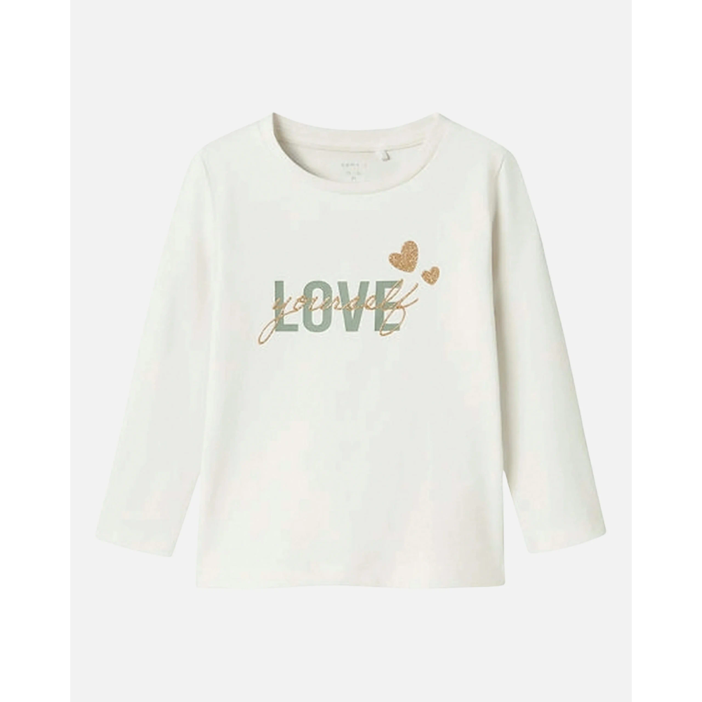 Name It majica dugih rukava za djevojčice Love - bijela slika 1