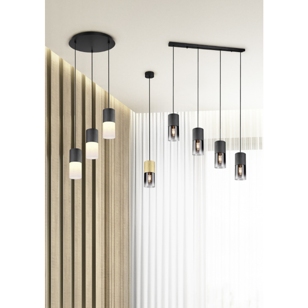 Trio Lighting luster ROBIN 3×E27 – crno-mat slika 4
