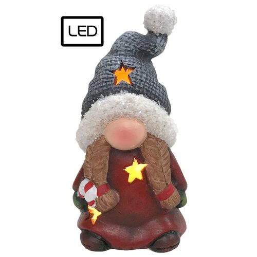 Viter novogodišnja figura sa led svetlom devojčica 13cm slika 2