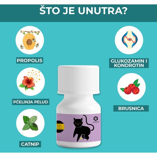 Apipet Urino, dodatak prehrani za mačke, potpora mokraćnom sustavu, 15 g slika 3