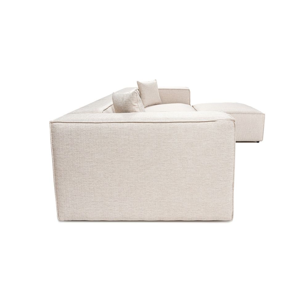 Lora (L1-O1-1R-POUFFE) - Svijetlosmeđa Ugaona Sofa slika 7
