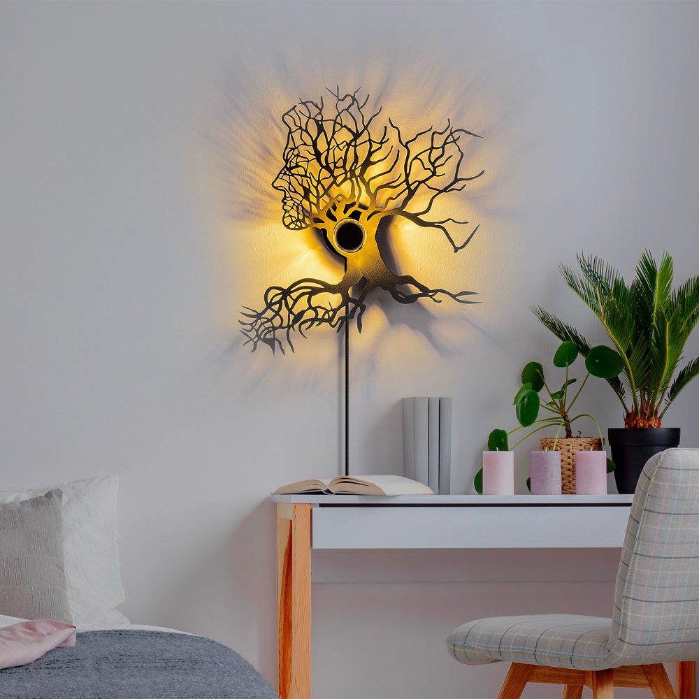 Zidna lampa 'Tree Man' u crnoj boji slika 3