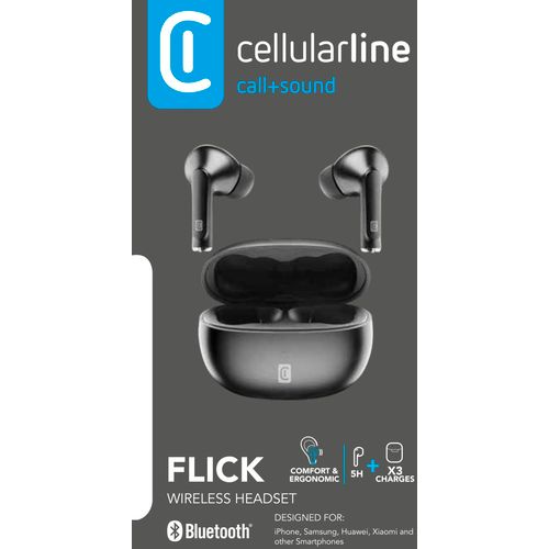 Cellularline slušalice BT TWS Flick black slika 4