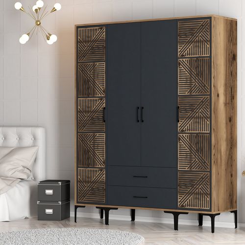 Kumsal PTP - Walnut, Anthracite Walnut
Anthracite Wardrobe slika 3