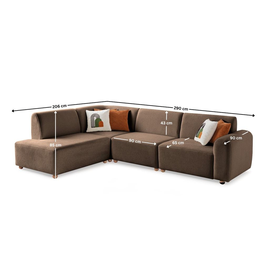 Ugaona Sofa S-Loft Left - smeđa boja slika 13