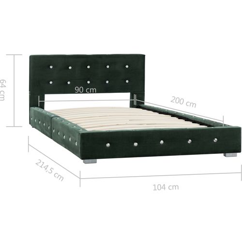 Okvir za krevet zeleni baršunasti 90 x 200 cm slika 7
