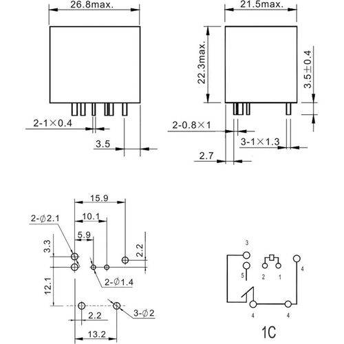 FiC FRA2C-S2-DC24V automobilski relej 24 V/DC 40 A 1 prebacivanje  slika 2