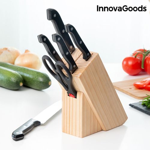 InnovaGoods set noževa s drvenim stalkom 6/1 slika 1