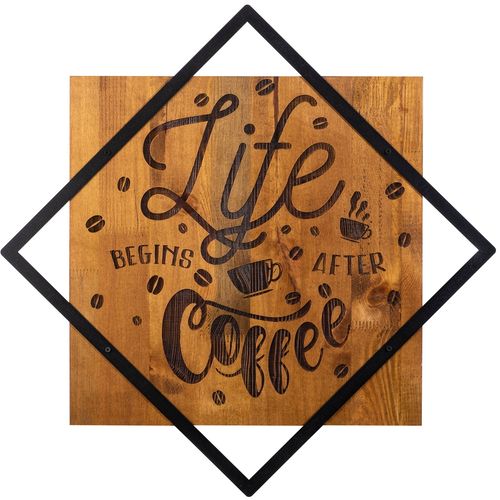 Life Begins After Coffee Walnut
Black Decorative Wooden Wall Accessory slika 2
