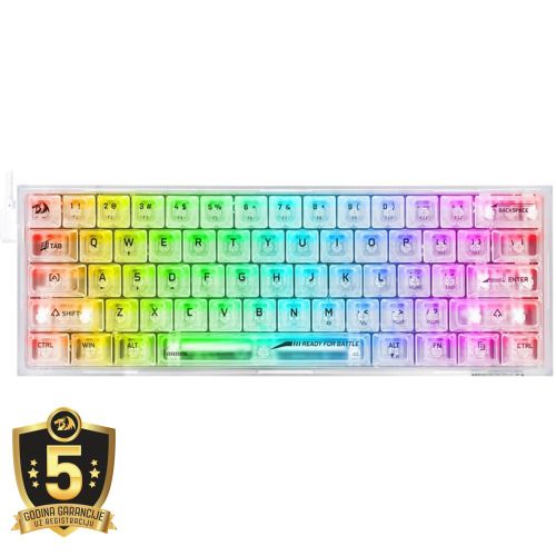 Redragon Fizz RGB Gaming Keyboard White slika 1