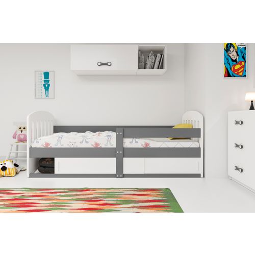 Drveni Dečiji Krevet Klasik S Kliznom Fiokom - 160x80Cm - Grafit - Crni slika 3