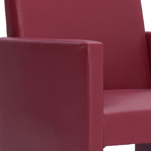Blagovaonske stolice od umjetne kože 6 kom crvena boja vina slika 20