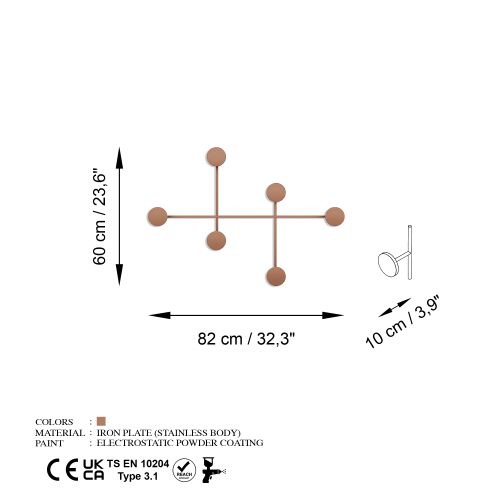 Wallity Metalna zidna vješalica Dama-C slika 6