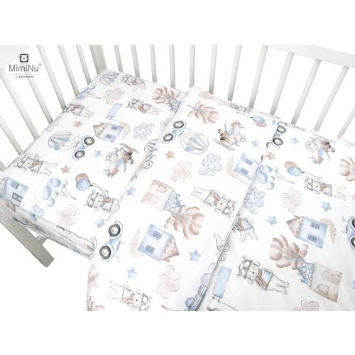 MimiNu Posteljina set 5 elem. Pilot Blue (za krevetić 120x60 cm) slika 3