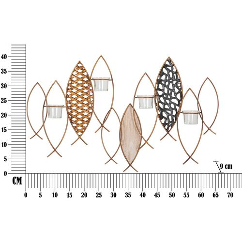 Mauro Ferretti Svijećnjak riba zidni cm 66x9x40,5 slika 6