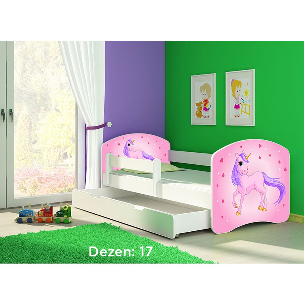 ACMA Dječiji krevet Acma II sa ladicom White - 140x70cm - Dezen 17 slika 2