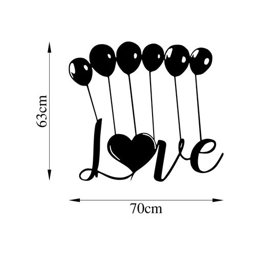 Wallity Metalna zidna dekoracija, Balloons Love - 493 slika 5