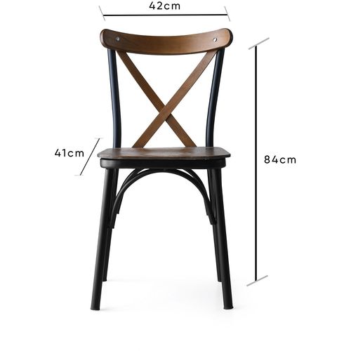 Hanah Home AhÅŸap Ekol - 261 V4 Walnut Chair Set (4 Pieces) slika 7