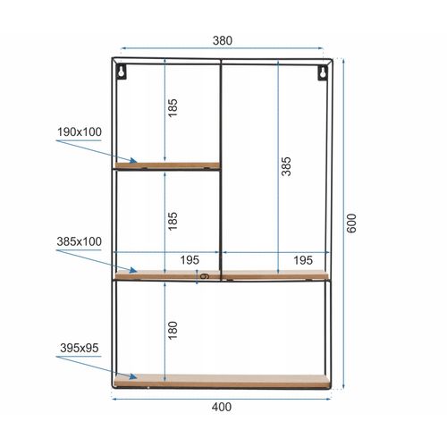 Set od 5 polica Potkrovlje Industrijski 60x40 cm CFZL-TSF012 slika 8