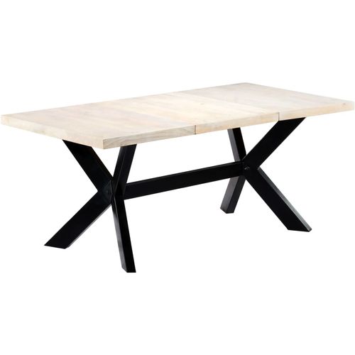 Blagovaonski stol bijeli 180x90x75 cm od masivnog drva manga slika 26