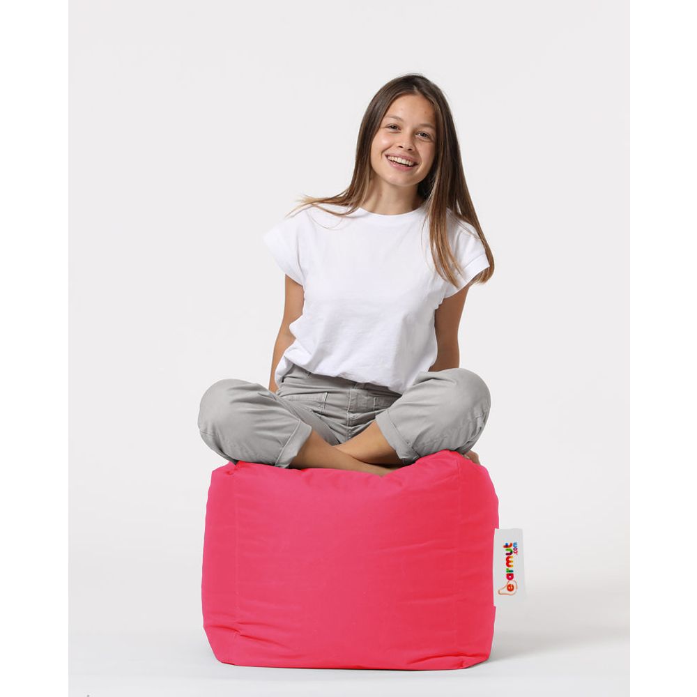 Kvadratni Pouf - Ružičasti Pouf za Vrt slika 2